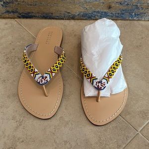 Barney’s New York size 37 Mexican Beach Bead Flip Flop Sandals